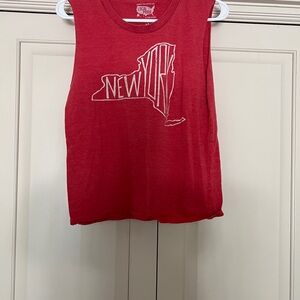 Todd Snyder Red Muscle Tee Crop Graphic